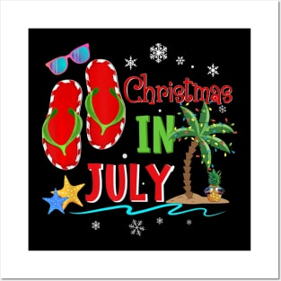 Christmas in July Flip Flops Summer Vacation Beach Lovers Posters and Art